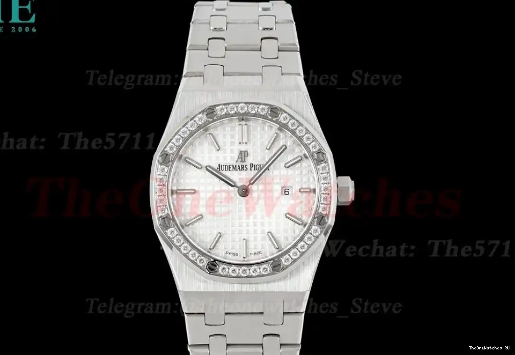 33mm SS Ladies Dial white Oak Swiss 8F Quartz SS Royal 0626